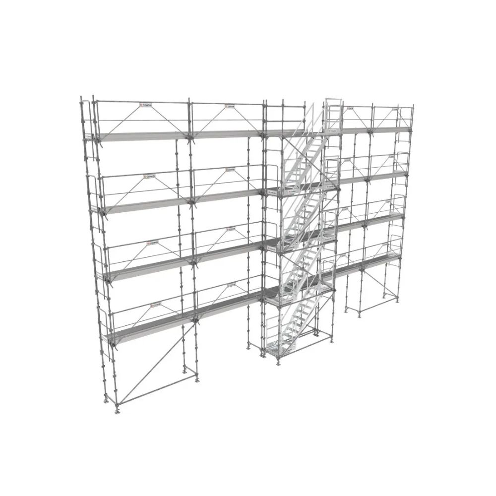 Échafaudage 160m² R200 acier Progress PREMIUM garde-corps Fusio + planchers alu/bois + escaliers TUBESCA COMABI - 0P000990