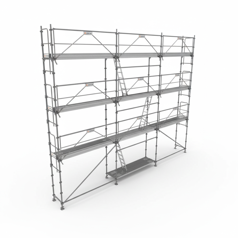 Échafaudage POLYPACK 80m² R200 + planchers alu/bois R08 + garde-corps Fusio TUBESCA COMABI - 0P000993