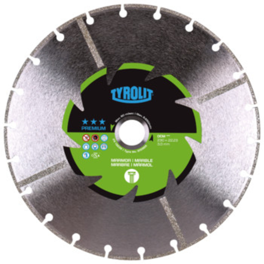 Disque diamant marbre - sciage électro-portatif 180x3x22,23 PREMIUM TYROLIT - 315966
