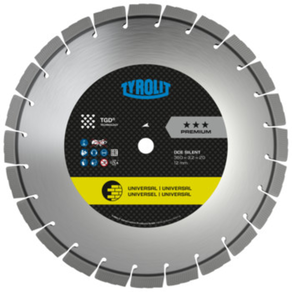 Disque diamant béton pour tronçonnage à sec - sciageportatif diam. 400x3,2x20 PREMIUM TYROLIT - 34461144