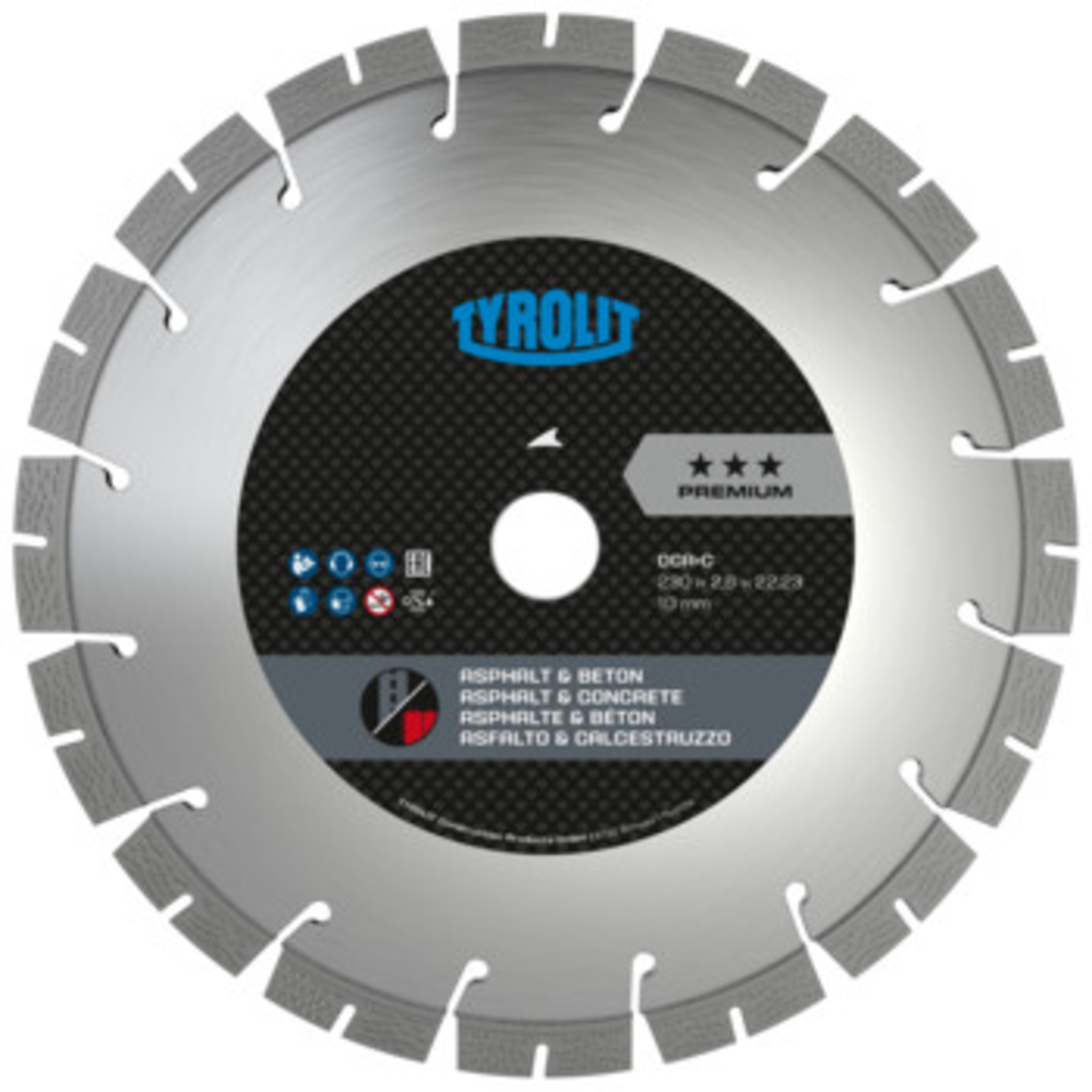 Disque diamant mixte pour tronçonnage à sec - sciageportatif diam. 350x3,2x20 PREMIUM TYROLIT - 34472046
