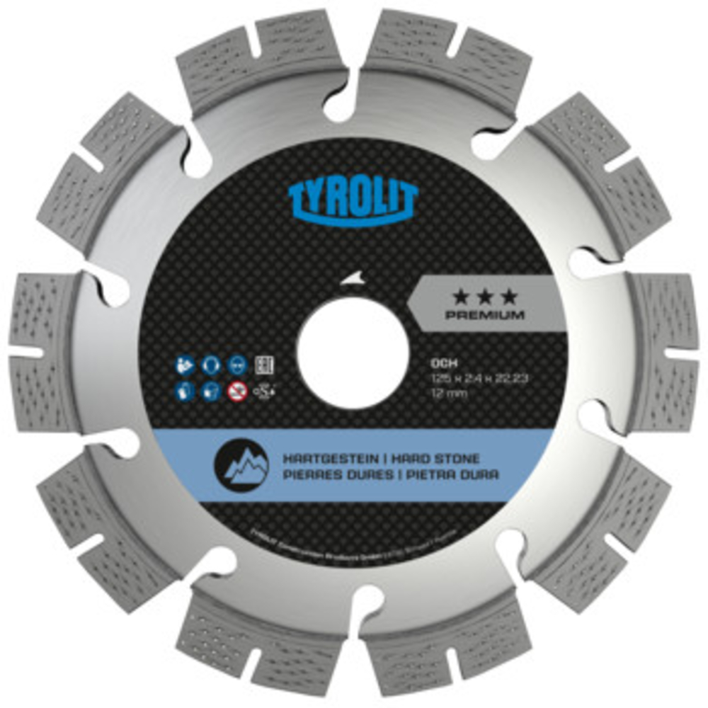 Disque diamant granit - sciage électro-portatif 125x2,4x22,23 PREMIUM TYROLIT - 34475856