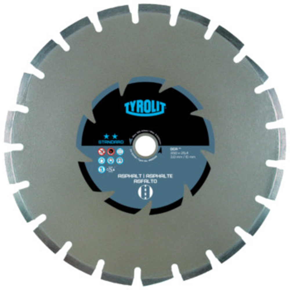 Disque diamant asphalte pour tronçonnage à sec - sciageportatif diam. 350x3x20 STANDARD TYROLIT - 465520