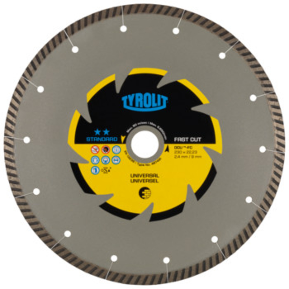Disque diamant universel - sciage électro-portatif 125x2x22,23 STANDARD TYROLIT - 467416