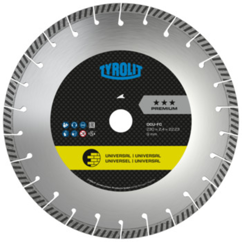 Disque diamant universel - sciage électro-portatif 125x2x22,23 PREMIUM TYROLIT - 474746