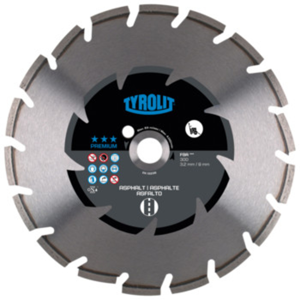 Disque diamant asphalte pour scies de sol diam. 450x3,6x25,4 PREMIUM TYROLIT - 574846