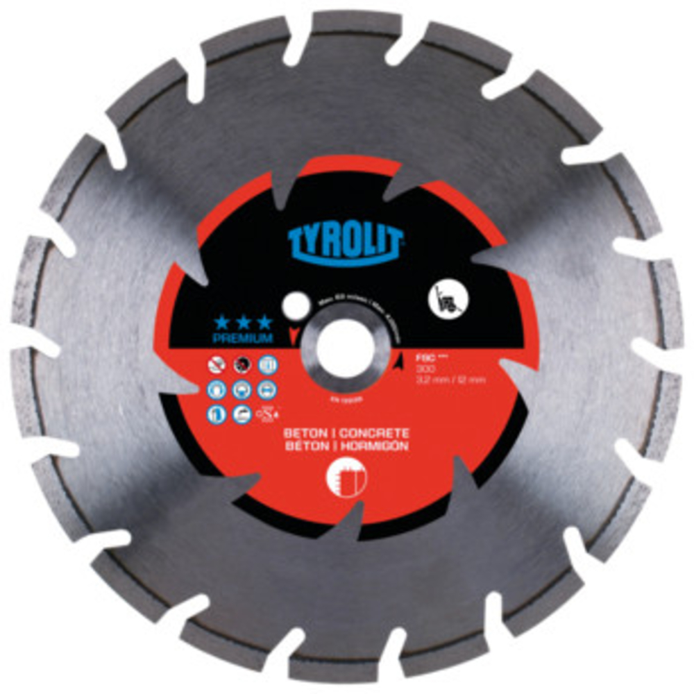 Disque diamant béton pour scies de sol diam. 450x3,6x25,4 PREMIUM TYROLIT - 574856