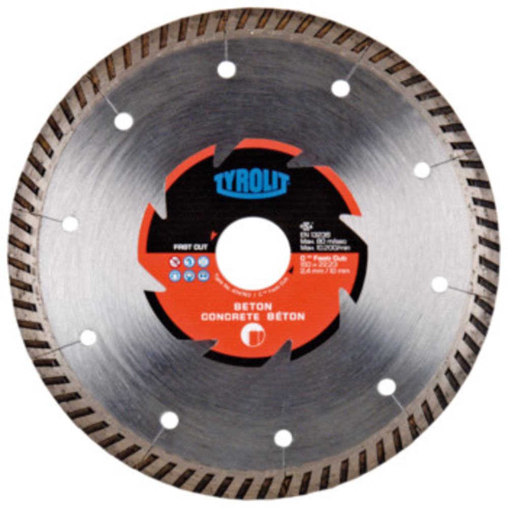 Disque diamant béton - sciage électro-portatif 125x2x22,23 PREMIUM TYROLIT - 598008