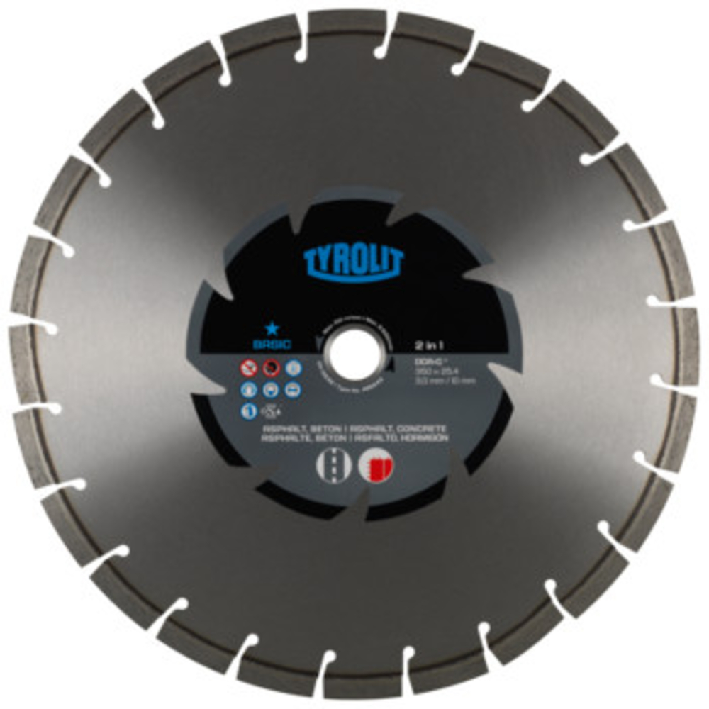 Disque diamant mixte pour tronçonnage à sec - sciageportatif diam. 350x3x20 BASIC TYROLIT - 736313