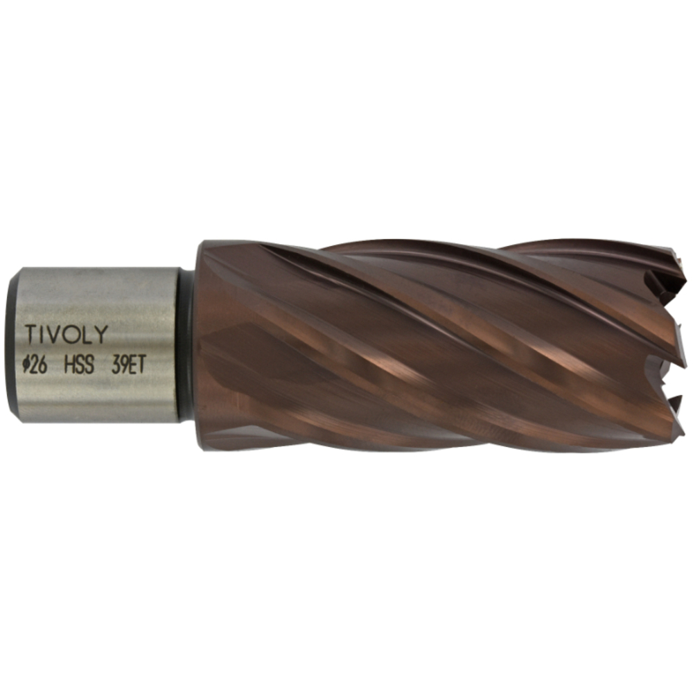 Fraise à carotter HSS revêtement TiAlN - Série longue - Weldon TIVOLY - 10370113400