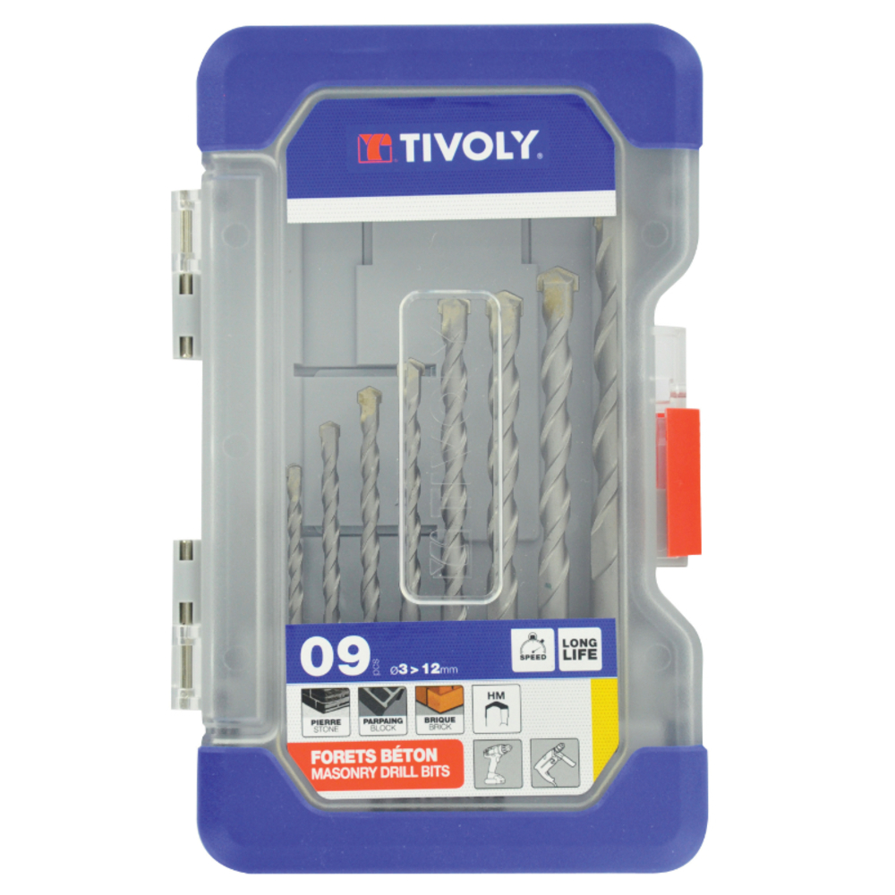 9 forets béton Ø 3 à 12mm TIVOLY - 10904770001