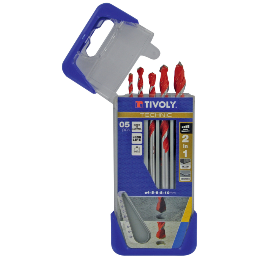 5 forets 2en1 béton carrelage Ø 4 à 10mm TIVOLY - 10913070002