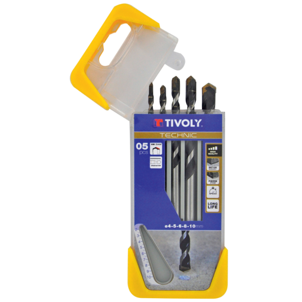 5 forets béton gradués SLR Ø 4 à 10mm TIVOLY - 10960370033