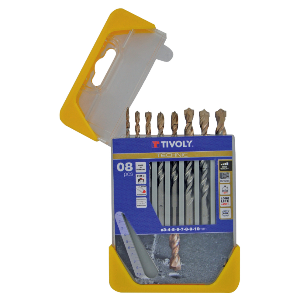 8 forets béton gradués SLR Ø 3 à 10mm TIVOLY - 10960570001