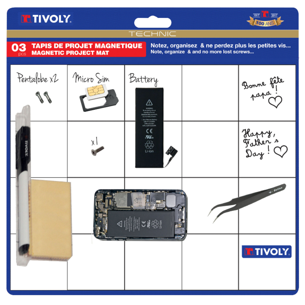 3 pièces -Tapis de projet magnétique TIVOLY - 11110420001