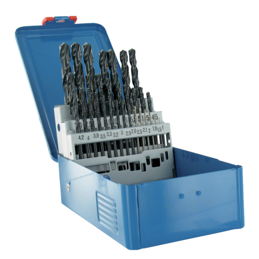 31 forets métaux HSS taillés meulés Ø 1 à 10,5mm TECHNIC TIVOLY - 11400170009