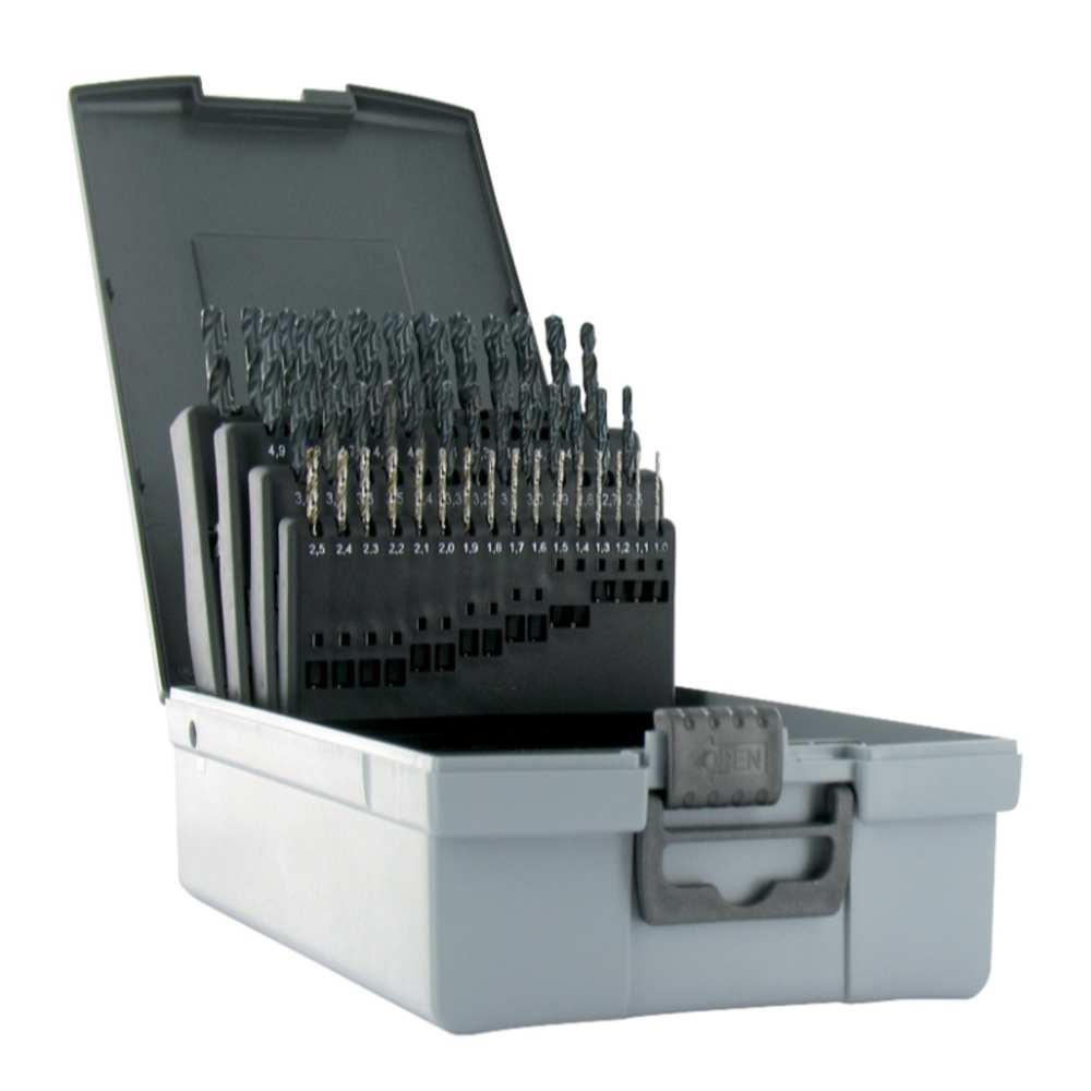 51 forets métaux HSS taillés meulés Ø 1 à 6mm par 1/10 TECHNIC TIVOLY - 11400170010