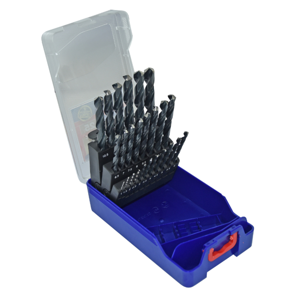 25 forets métaux HSS taillés meulés Ø 1 à 13mm par 1/2 TECHNIC TIVOLY - 11400170017