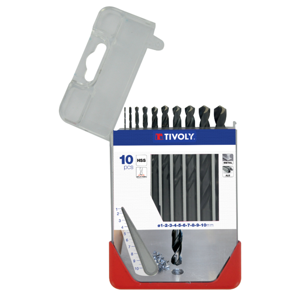 10 forets métaux HSS STEAM taillés meulés pointe en croix Ø 1 à 10mm TIVOLY - 11436770049