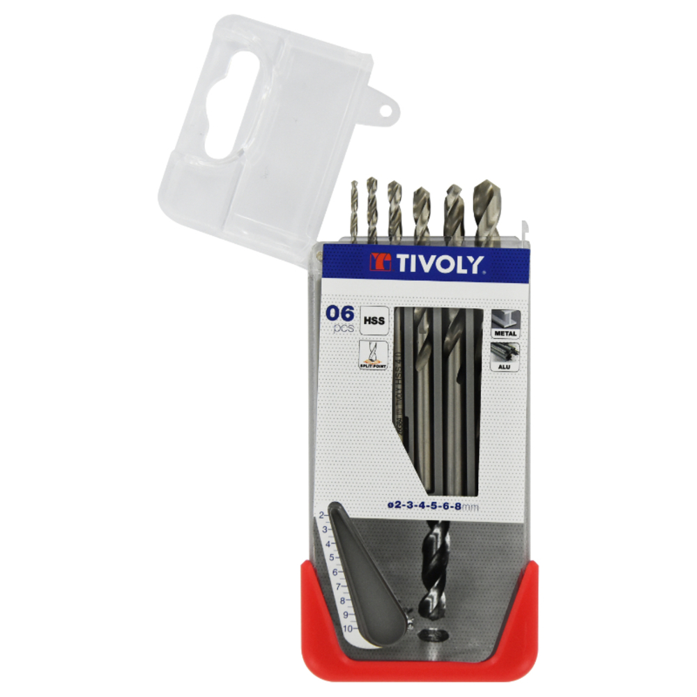 6 forets métaux HSS taillés meulés pointe en croix Ø 2 à 8mm TIVOLY - 11437770005
