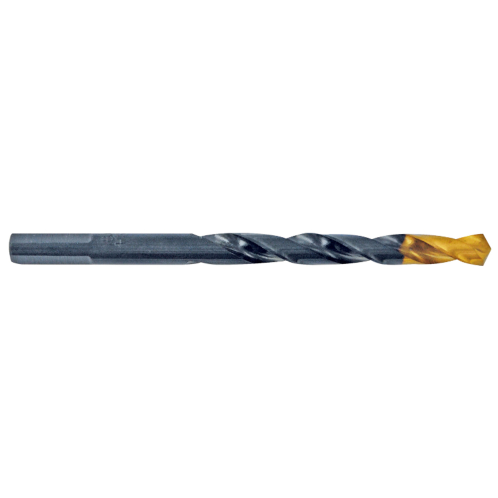 Foret métaux taillé meulé HSS -Revêtu en bout TiN -DIN338 -h8 -Pointe en croix -Queue à 3 méplats Ø: 1 L: 34 TIVOLY - 11453120100