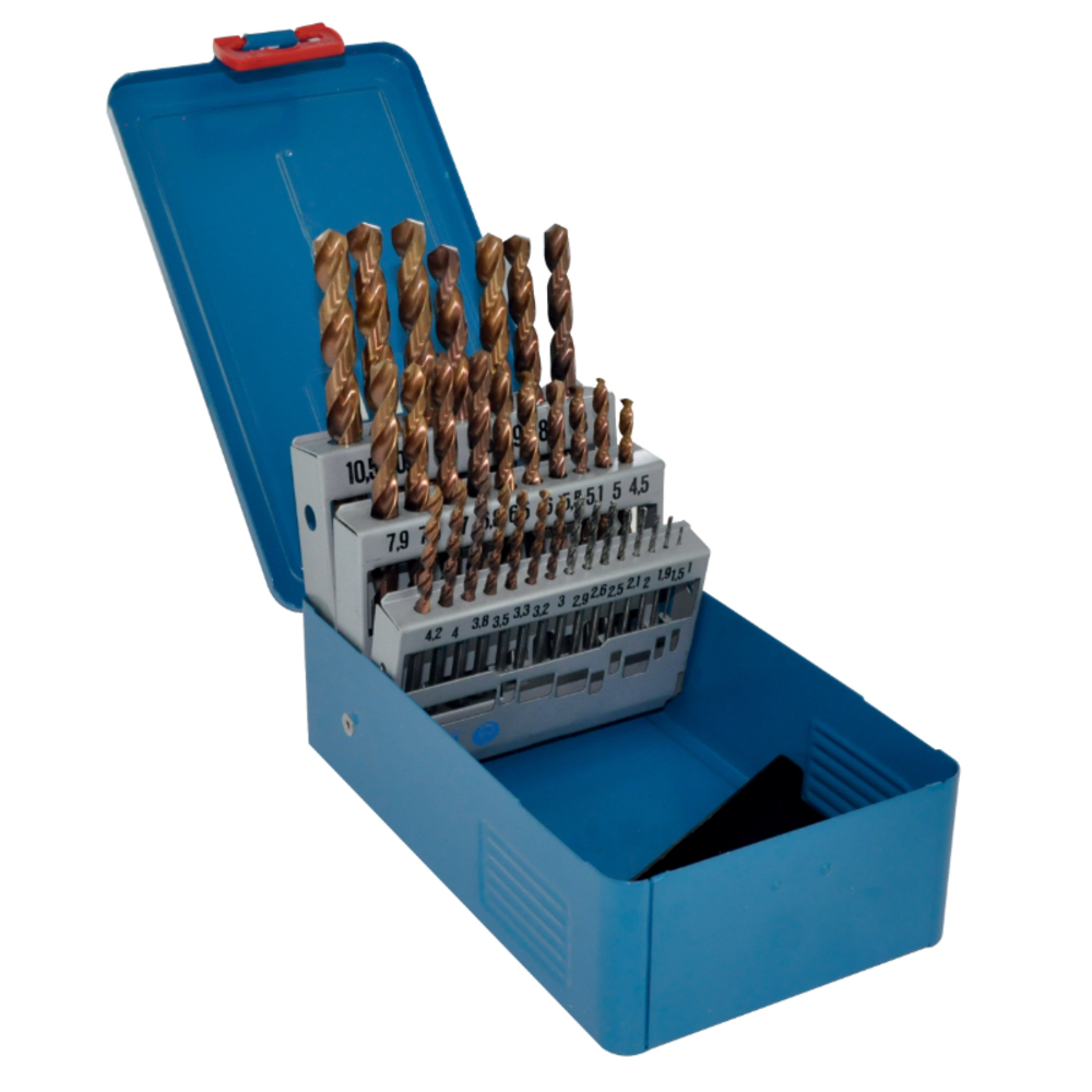 32 forets métaux FURIUS HSS revêtus FUSIO pointe en croix Ø 1 à 10,5mm PREMIUM TIVOLY - 11454170009