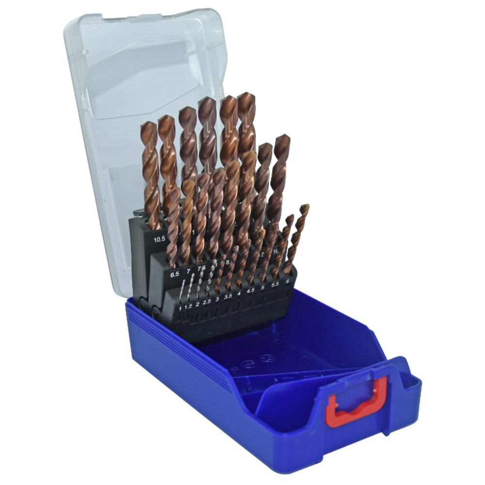 25 forets métaux FURIUS HSS revêtus FUSIO pointe en croix Ø 1 à 13mm par 1/2 PREMIUM TIVOLY - 11454170017
