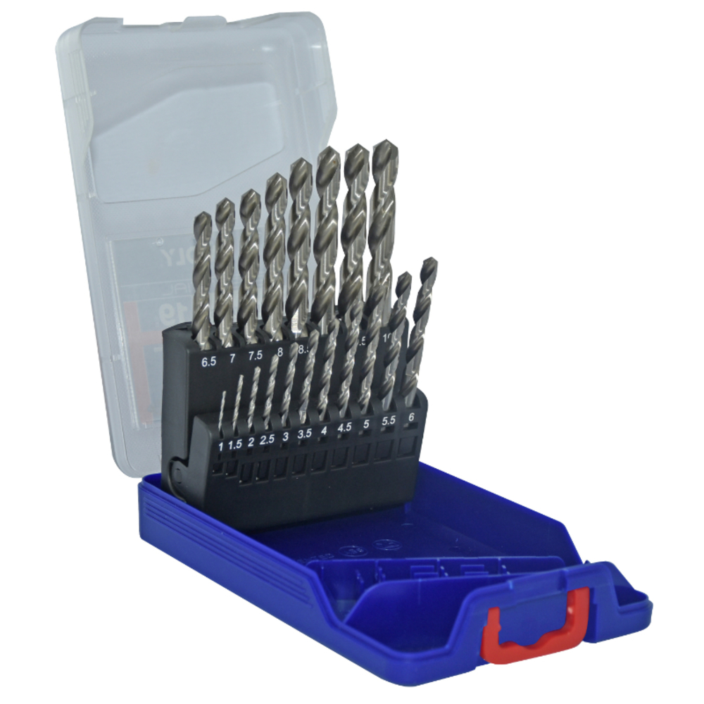 19 forets métaux CUTINOX HSSE5% cobalt 4 faces Ø 1 à 10mm par 1/2 PREMIUM TIVOLY - 11455870015