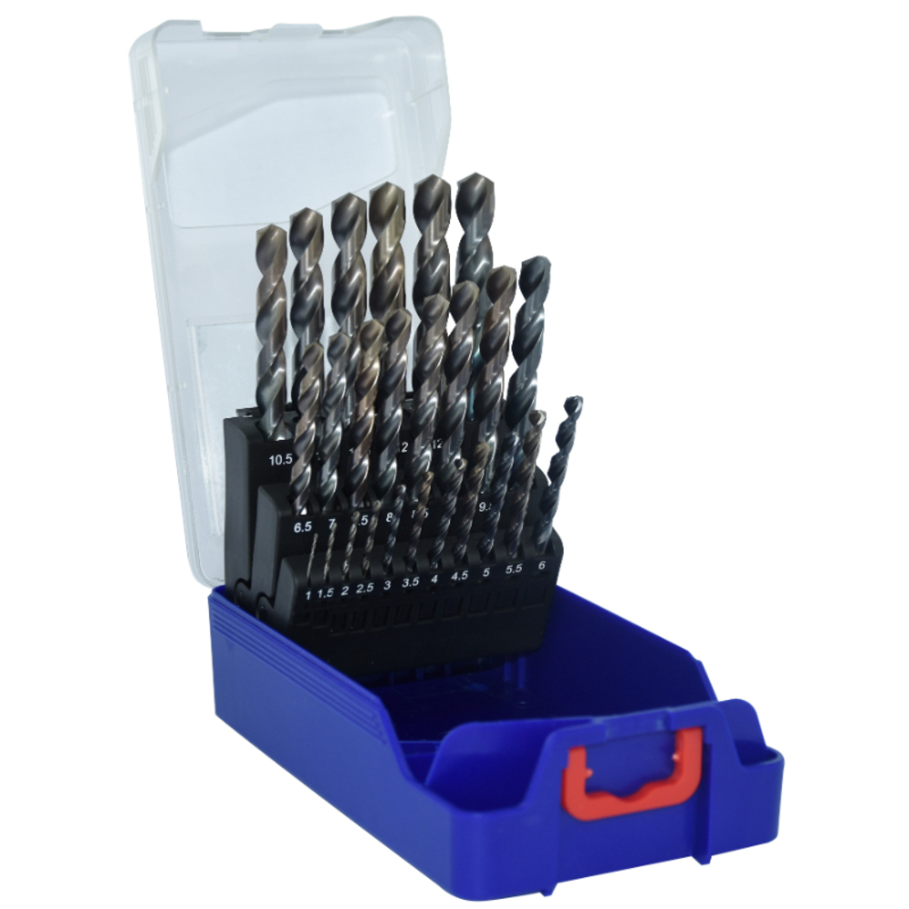 25 forets métaux TBX HSSE5% cobalt revêtus blade 4 faces Ø 1 à 13mm par 1/2 PREMIUM TIVOLY - 11456170017