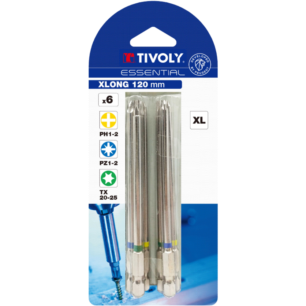6 embouts L120mm PZ PH TX -STANDARD TIVOLY - 11501220007