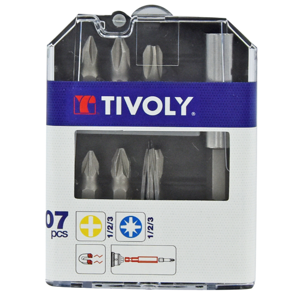 7 pièces -6 embouts PH et PZ + 1 porte-embout magnétique TIVOLY - 11501570021