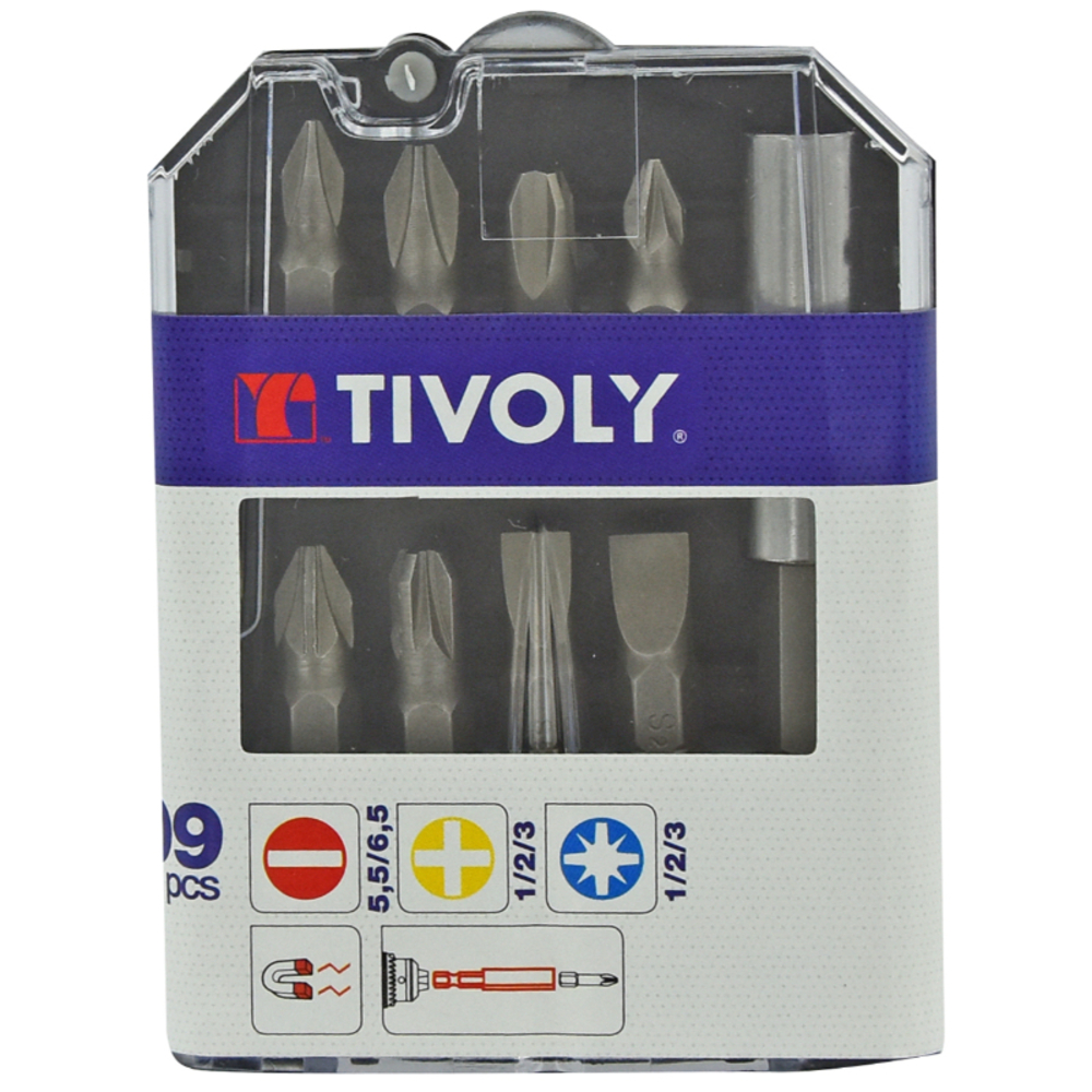 9 pièces -8 embouts + 1 porte-embout magnétique TIVOLY - 11501570023
