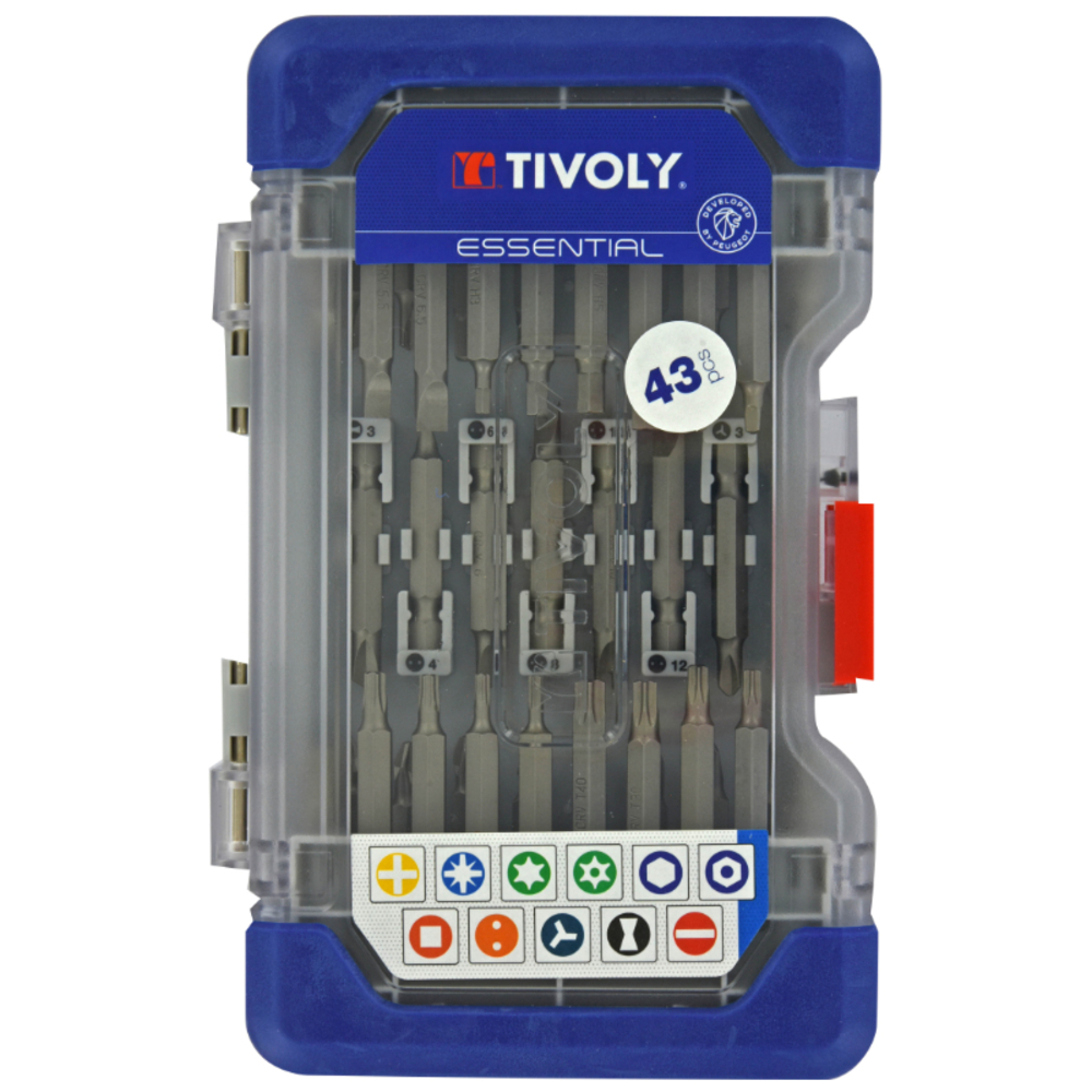 43 pièces -Embouts vissage longs L 50mm TIVOLY - 11501570044