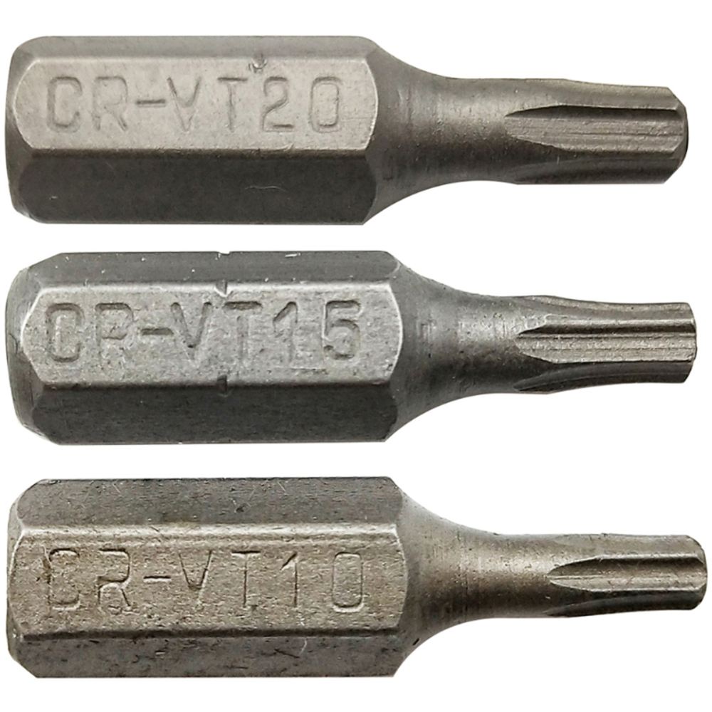 Embout de vissage -Vis sécurité -Pour vis Torx tamper N°: N10-15-20 / L: 25 TIVOLY - 11501720002