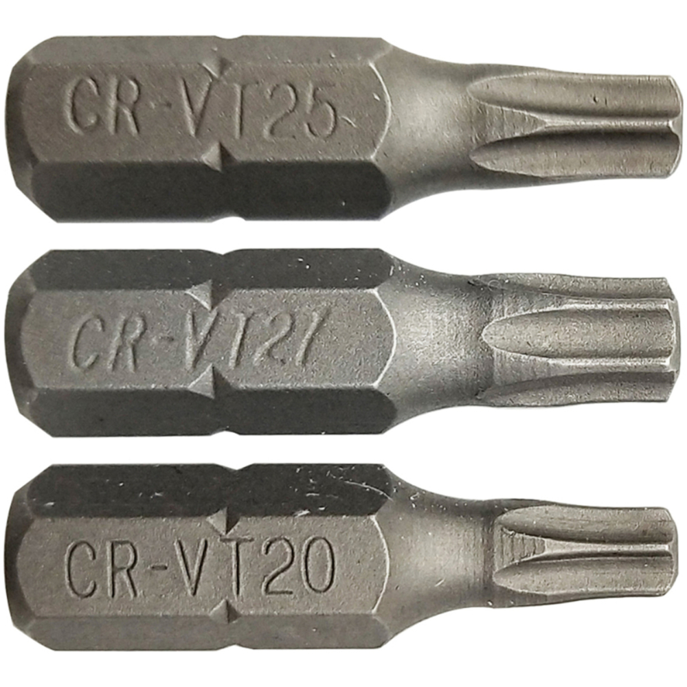 Embout de vissage -Vis sécurité -Pour vis Torx tamper N°: N20-25-27 / L: 25 TIVOLY - 11501720003