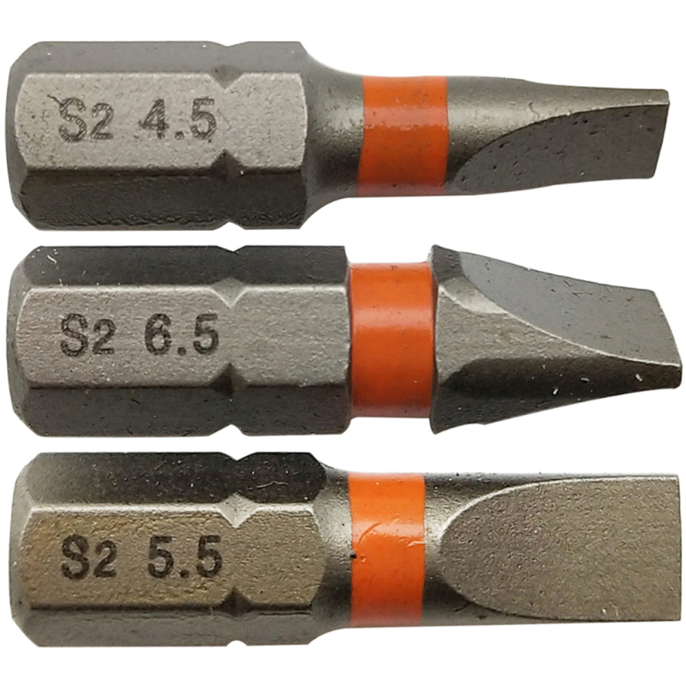 Embout de vissage -Torsion -Pour vis Fente (Blister) N°: 4,5-5,5-6,5 / L: 25 TIVOLY - 11520120001