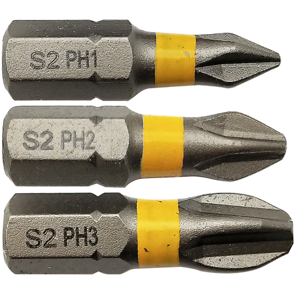 Embout de vissage -Torsion -Pour vis Phillips (Blister) N°: N1-2-3 / L: 25 TIVOLY - 11520320001