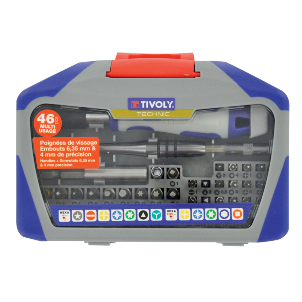 46 pièces -Embouts hexa 6,35- 4mm TIVOLY - 11521572010