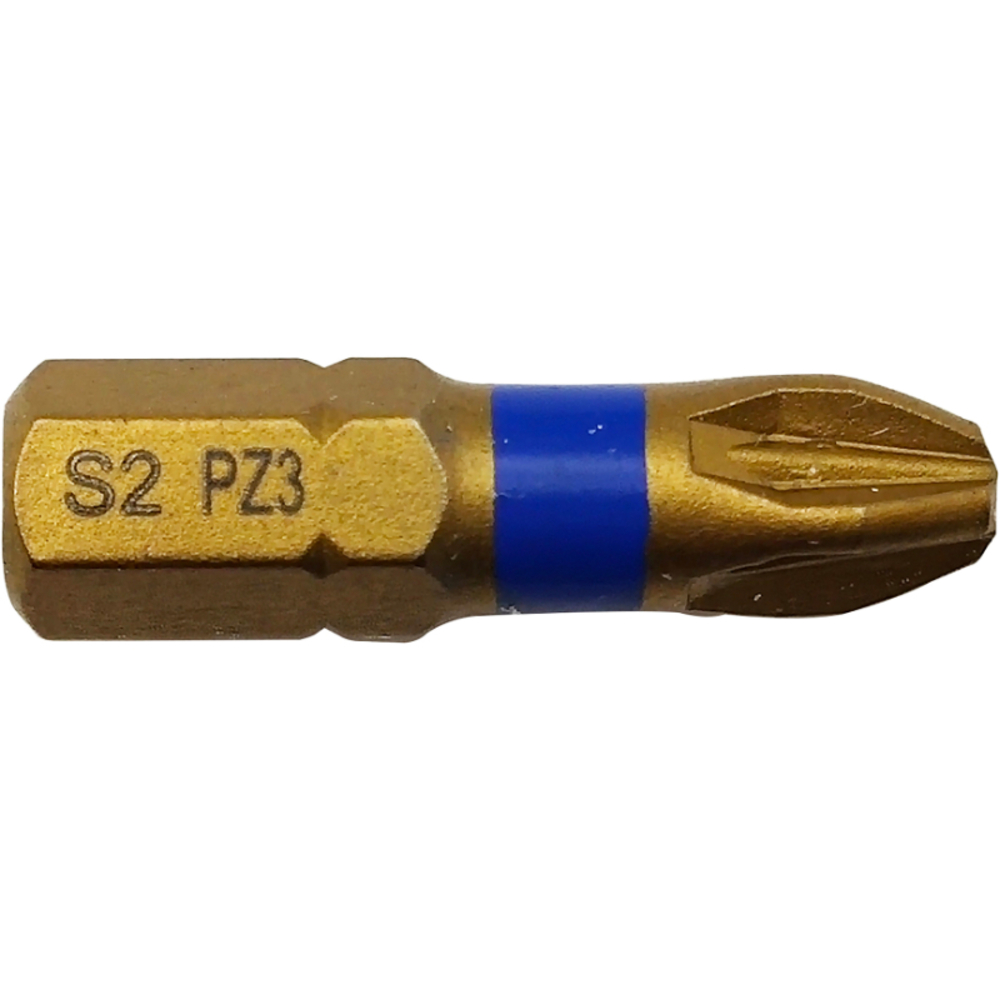 Embout de vissage -Torsion TiN -Pour vis Pozidriv (Blister) N°: N3 / L: 25 TIVOLY - 11522220300