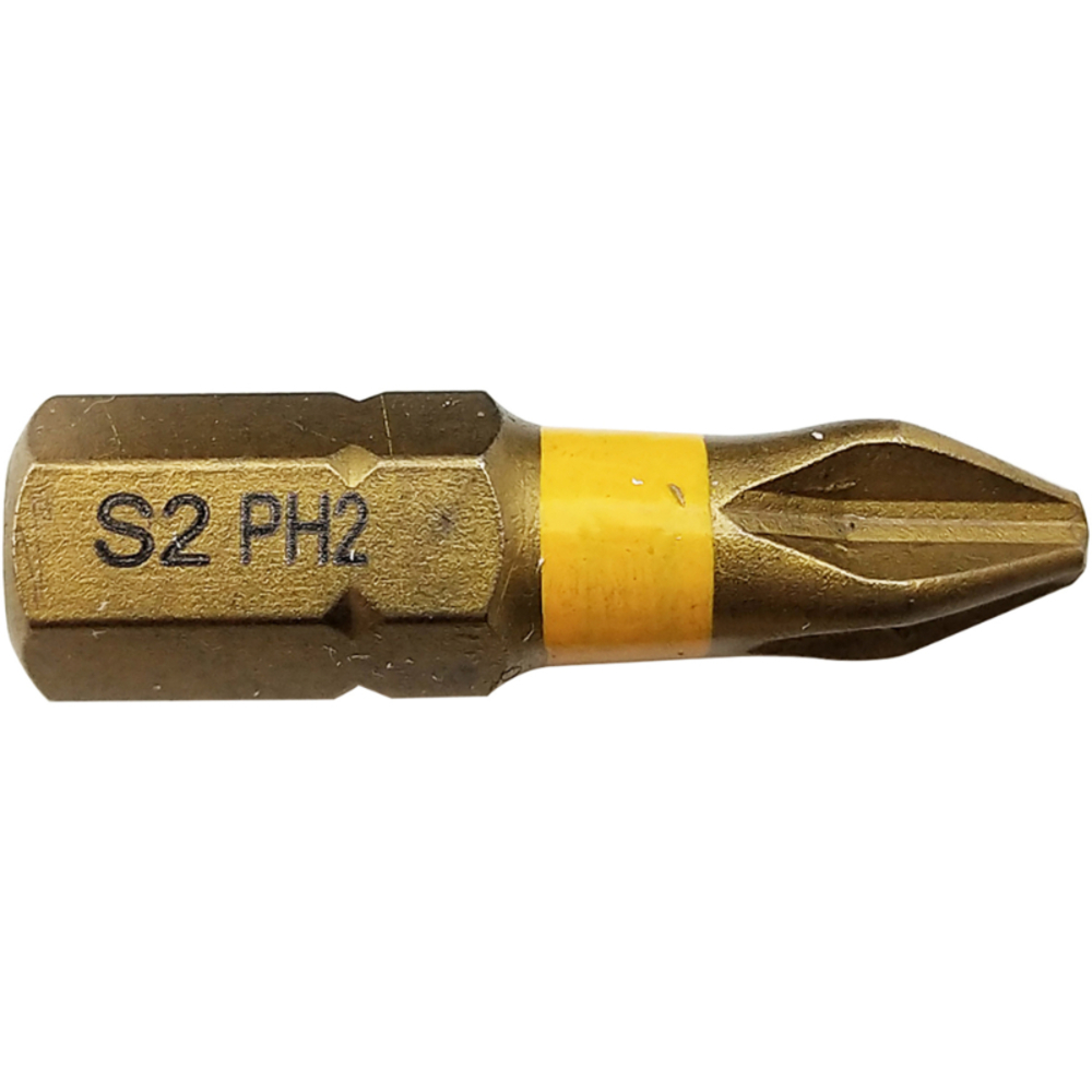 Embout de vissage -Torsion TiN -Pour vis Phillips (Blister) N°: N2 / L: 25 TIVOLY - 11522320200