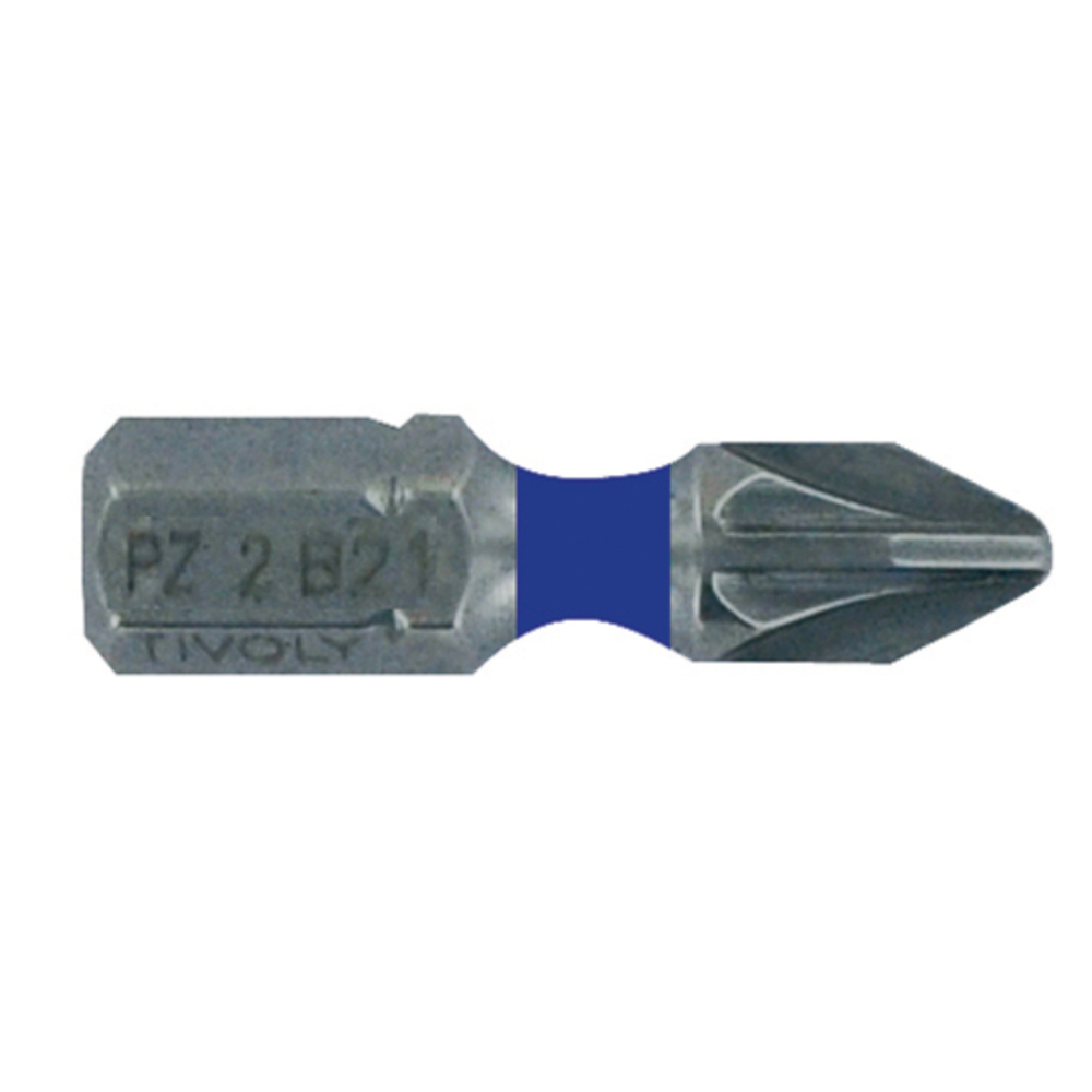 Embout de vissage -Torsion INOX -Pour vis Pozidriv (Blister) N°: N2 / L: 25 TIVOLY - 11524220200
