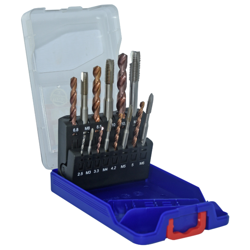 14 pièces - 7 tarauds HSS GUN DIN 371/376 M3 à M12 + 7 forets HSS FURIUS revêtus Fusio TECHNIC TIVOLY - 11900170030