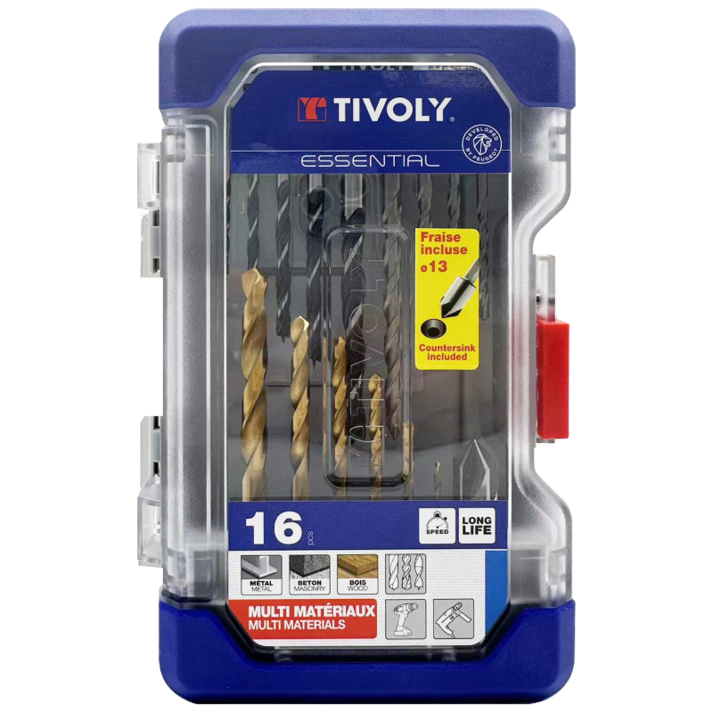 16 pièces -Coffret RANGER -Spécial Perçage Métaux / Béton / Bois TIVOLY - 11901170057