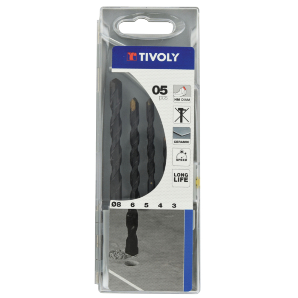 5 forets carrelage Ø 3 à 8mm TIVOLY - 12000370002