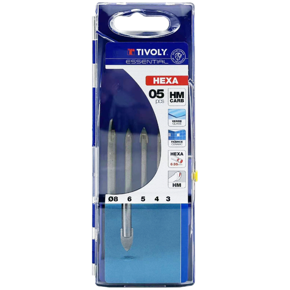 5 forets verre Ø 3 à 8mm TIVOLY - 12000770001