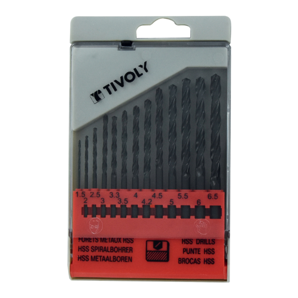 13 forets métaux HSS laminés Ø 1,5 à 6,5mm TIVOLY - 50200170008