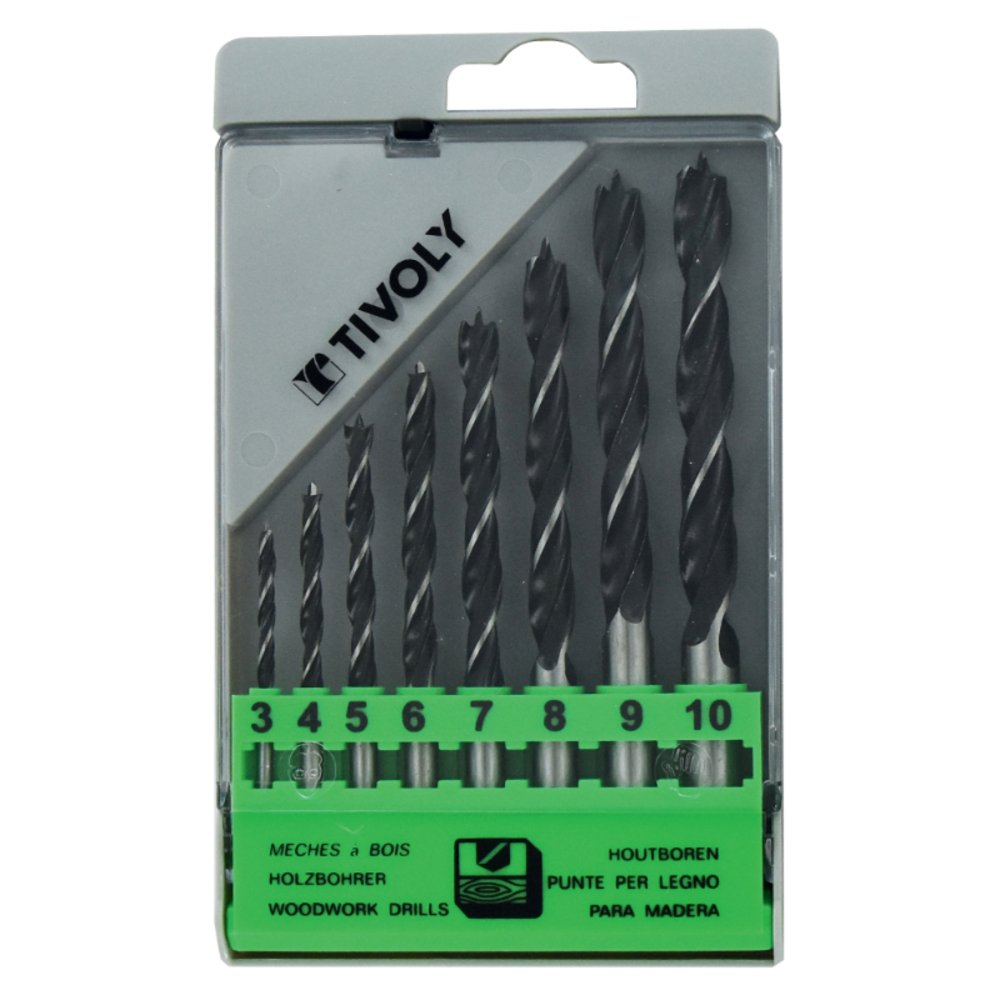 8 forets bois 3 pointes Ø 3 à 10mm TIVOLY - 50800370005