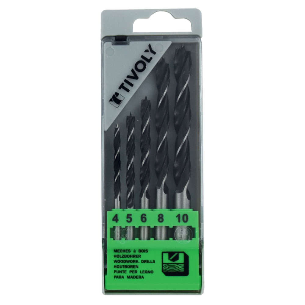 5 forets bois 3 pointes Ø 4 à 10mm TIVOLY - 50800370006