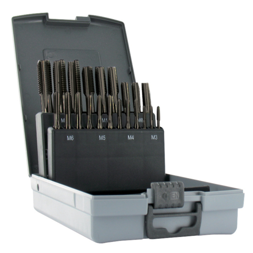 21 pièces - 7 jeux de 3 tarauds HSS Multi-applications DIN 352 M3 à M12 TECHNIC TIVOLY - 80511670001