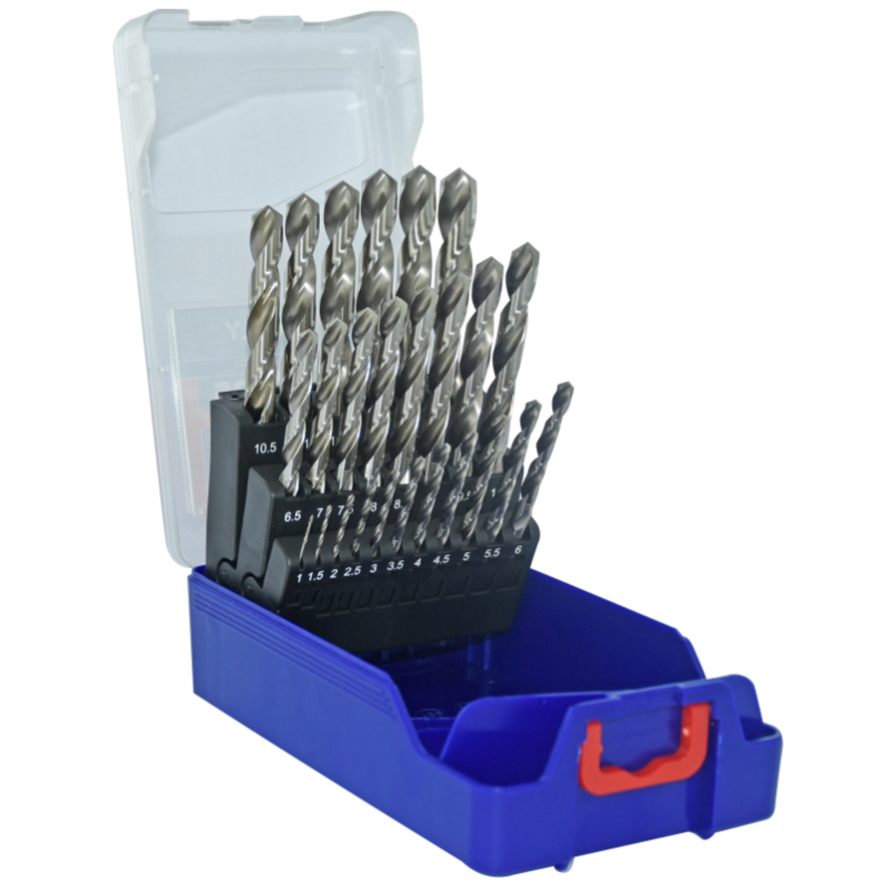 25 forets métaux LAZER HSSE8% cobalt Ø 1 à 13 mm par 1/2 PREMIUM TIVOLY - 81401670017